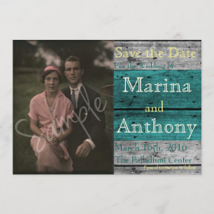 Reserve A Data Interrupção Rústica Turquesa Salvar Data Nº 1