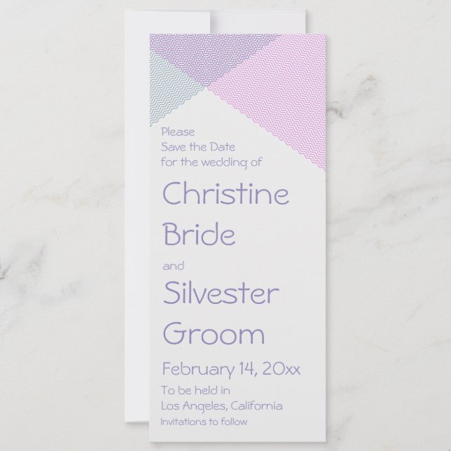 Reserve A Data Intersetando Chevrons, 4x9.25 salvar a data (Frente)