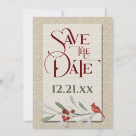 Reserve A Data Inverno Simples com Casamento de Cardeais