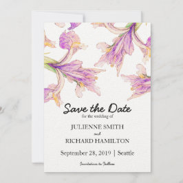 Reserve A Data Iris Floral Moderno Casamento Botânico Salve a Dat