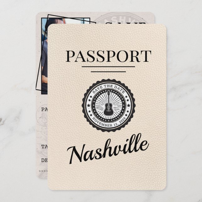 Reserve A Data Ivory Nashville Passport Salvar A Data (Frente/Verso)