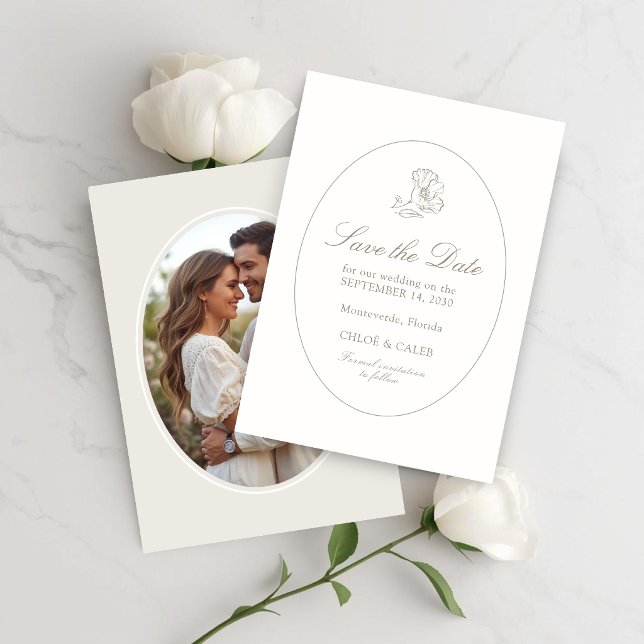 Reserve A Data Ivory & Sand | Chic Couple Script Wedding (Criador carregado)