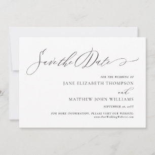 Reserve A Data Jane Elegant Script Save the Date Wedding