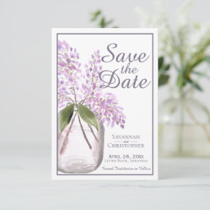 Reserve A Data Jar de Casamento de Lilacs Purple Dusty