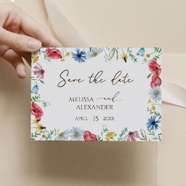 Reserve A Data Jardim Boho de Flores Silvestres Horizontal Save T