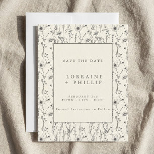 Reserve A Data Jardim de casamento com delicadas flores silvestre