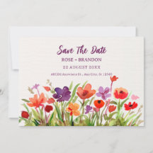 Jardim de Flores Coloridas em aquarela baby shower