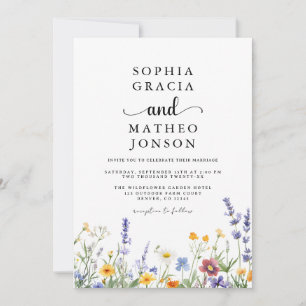 Reserve A Data Jardim de Flores Silvestres Boho Elegante