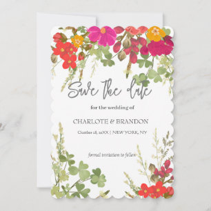 Reserve A Data Jardim Floral de Verão Flores Silvestres Casamento