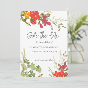 Reserve A Data Jardim Floral de Verão Flores Silvestres Casamento