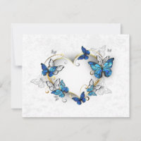 Jewelry Heart with Butterflies Morpho
