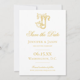 Reserve A Data JJ Monograma JJ Crest Casamento EDITÁVEL