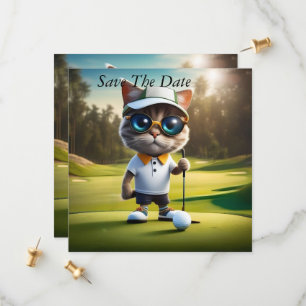 Reserve A Data Jogador De Golfe De Gato Engraçado,