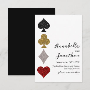 Reserve A Data Jogo de Cartas Brilhantes Casamento Casino Las Veg