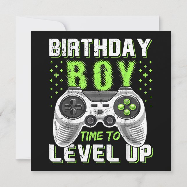 Reserve A Data Jogo de Vídeo do Birthday Boy Level Up (Frente)