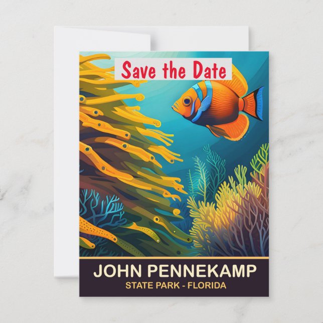 Reserve A Data John Pennekamp, State Park, FL, Viagem postal (Frente)