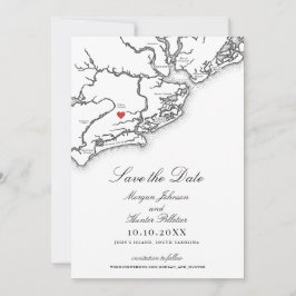 Reserve A Data Johns Island SC Map Elegant Black White Wedding