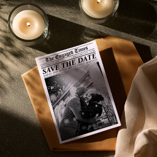 Reserve A Data Jornal Antigo Único Save the Date