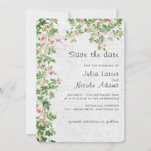 Reserve A Data Jornal de Estilo Vintage Parede Antiga Rosa Rosa C