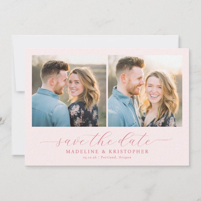 Reserve A Data Joyful Pink Romantic Photo Collage (Frente)