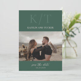 Reserve A Data Kaitlin Hunter Verde Monograma Ousado Casamento El