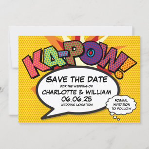 Reserve A Data KAPOW Salve a Data Diversão Arte Pop de Quadrinhos