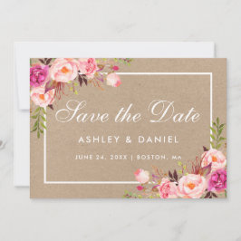 Reserve A Data Kraft Pink Blush Watercolor Floral Salva A Data