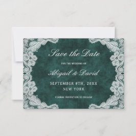 Reserve A Data Lace Emerald Green Velvet Casamento Salve A Data