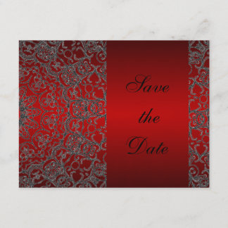 Reserve A Data Lace Moderno Elegante Vermelho Profundo Salve a Da