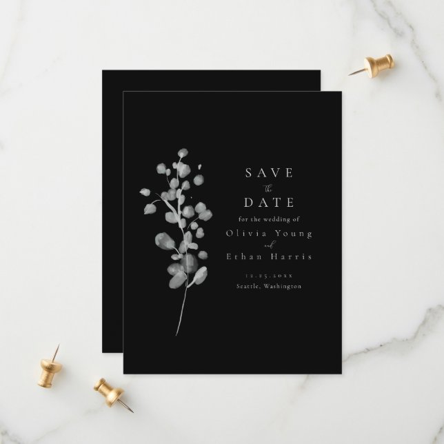 Reserve A Data Lacquer Preto Salvar Data (Frente/Verso In Situ)