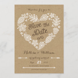 Reserve A Data Lacy Leaves - Fall in Love Save Date (Folhas de La