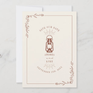 Reserve A Data Lâmpada Rústica Vintage Terracota Casamento