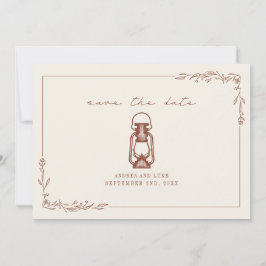 Reserve A Data Lâmpada Rústica Vintage Terracota Casamento Salve