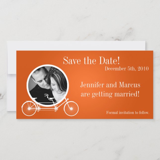 Reserve A Data Lançamento do Noivado 4x8 Bike duplo laranja (Frente)