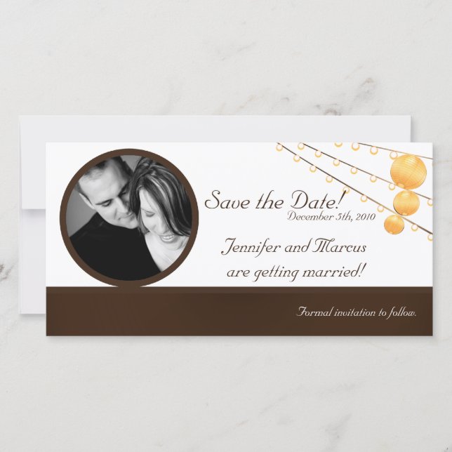 Reserve A Data Lanternas de papel de lançamento do Noivado 4x8 em (Frente)