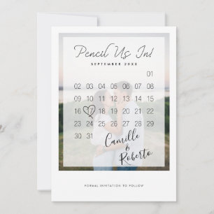 Reserve A Data Lápis Em Foto De Casal Mínimo Moderno Do Calendári