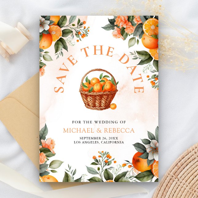 Reserve A Data Laranja Tangerina Código QR Foto Casamento (Criador carregado)