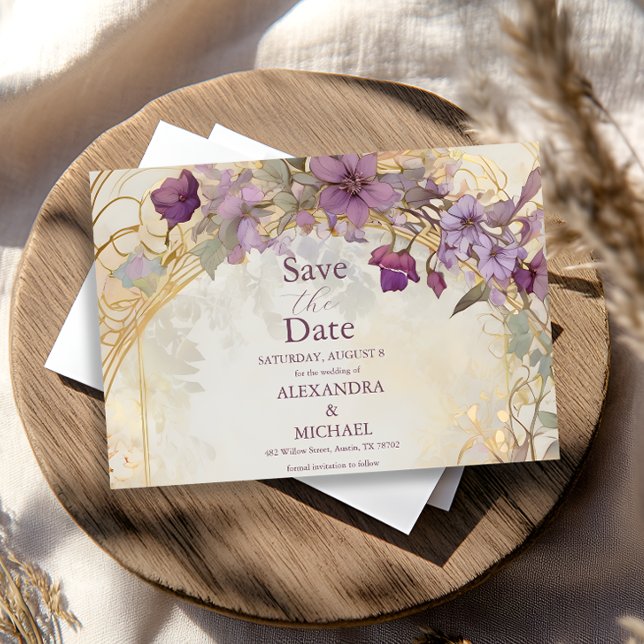 Reserve A Data Lavanda Art Nouveau Mucha (Criador carregado)