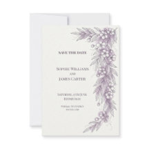Lavanda Botânica Floral Casamento Save The Date