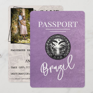 Reserve A Data Lavanda Brasil Roxo Passaporte Salvar Data