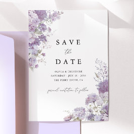 Reserve A Data Lavanda Floral Elegante Casamento Salve a Data Dat