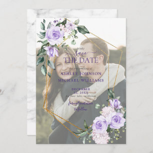Reserve A Data Lavanda Lilac Vellum Overlay Foto para salvar a da