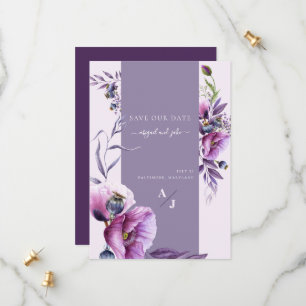 Reserve A Data Lavanda Poppy Floral Casamento Salve Nossa Data