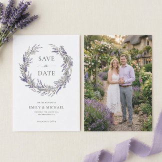 Reserve A Data Lavanda Roxa Com Foto Elegante Casamento