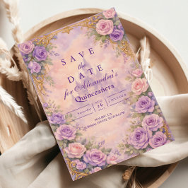 Reserve A Data Lavender Rose Gold Garden Quinceañera