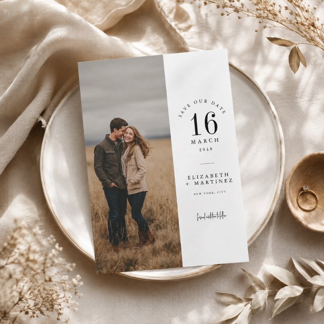 Reserve A Data Layout de Foto de Casamento com Divisão Mínima par (Criador carregado)