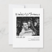 Legant Modern White Save the Date Photo