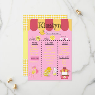 Reserve A Data Lemonade Stand Yellow primeiro aniversario Party S