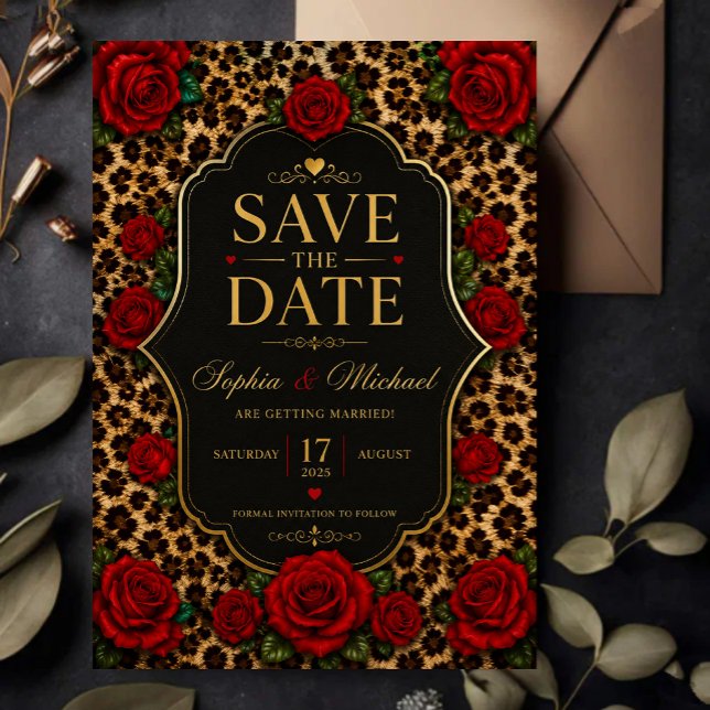 Reserve A Data Leopard Print and Red Rose  (Criador carregado)