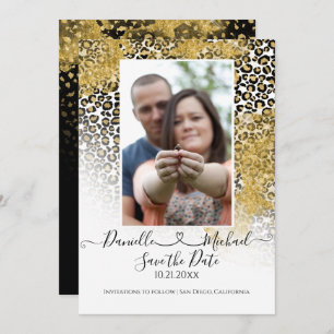 Reserve A Data Leopard Script Heart Dourado Glitter